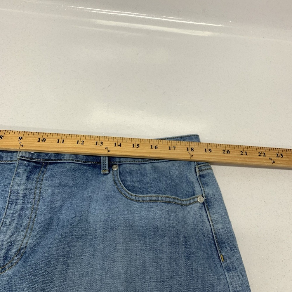 Talbots Denim Skirt 16 Above Knee A‎ Line Blue Stretch Pockets Cotton Blend - Picture 6 of 7